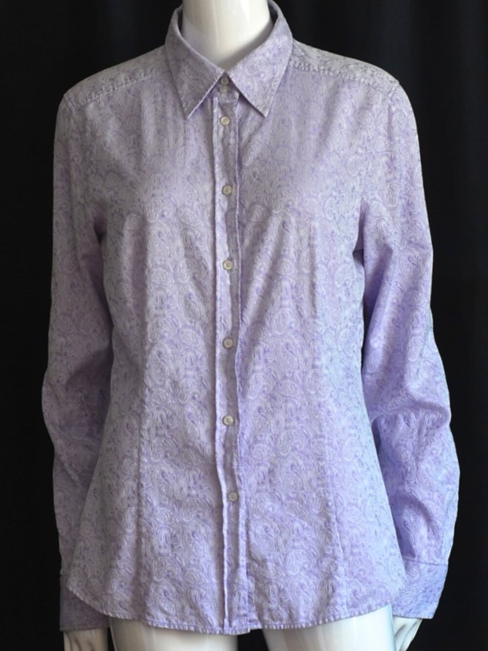 Etro Cotton Jacquard Blouse In Pale Lavender Print - Italy